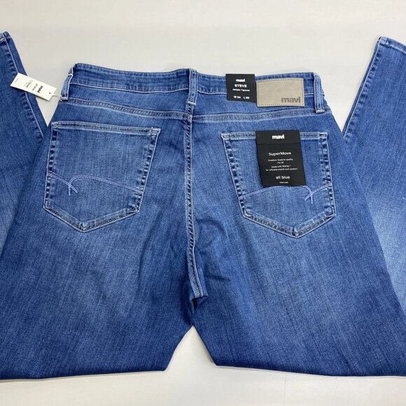 Mavi Men's Steve Athletic Fit Jeans – Size 34x30 – Blue Tapered Leg - Picture 5 of 10